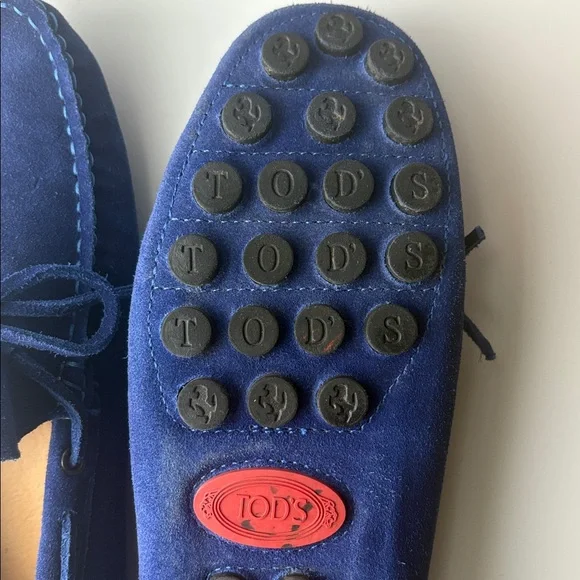 TOD’s Ferrari Gommino Blue Suede Driving Loafer